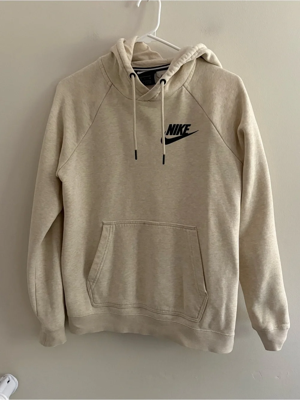 Nike Adult Small Beige Creamy Hood Sweatshirt Fits XS Fall Leisure Gym